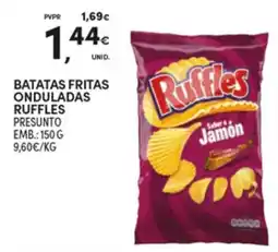 Continente batatas fritas onduladas ruffles sabor a jamon promoção