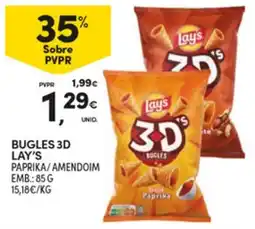 Continente Bugles 3d Lay's Paprika/Amendoim promoção