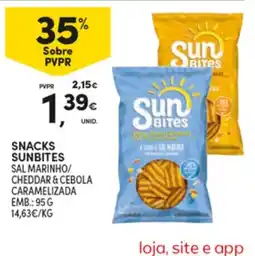 Continente Snacks sunbites sal marinho/cheddar & cebola caramelizada promoção