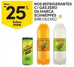 Continente refrigerantes c/ gás zero da marca schweppes promoção