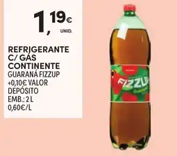 Continente Refrigerante c/ gas continente guaraná fizzup promoção