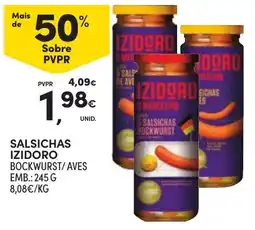 Continente Salsichas izidoro bockwurst/aves promoção
