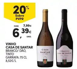 Continente vinho casa de santar branco/ dão, tinto promoção