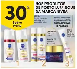 Continente Nos produtos de rosto luminous da marca nivea promoção