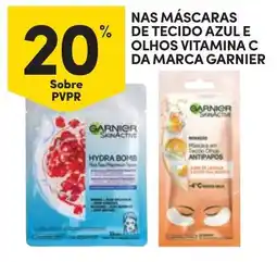 Continente Nas máscaras de tecido azul e olhos vitamina c da marca garnier promoção