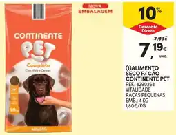 Continente Alimento seco p/ cão continente pet promoção