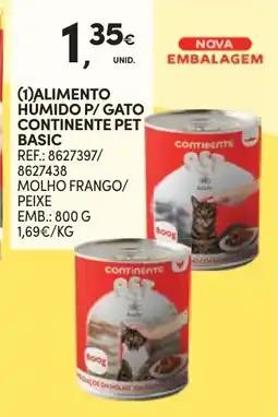 Continente Alimento p/ gato continente pet basic promoção
