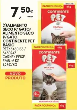 Continente Alimento seco p/ gato continente pet basic promoção