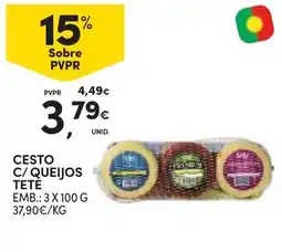 Continente Cesto c/ queijos tete promoção