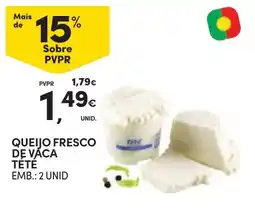 Continente Queijo fresco de vaca tete promoção