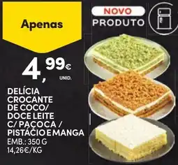 Continente Delícia crocante de coco / doce leite / paçoca / pistácio e manga promoção