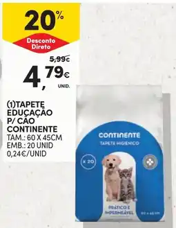 Continente Tapete educação p/ cão continente promoção