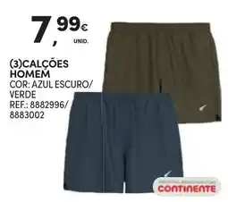 Continente Calções homem promoção