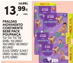 Continente Fraldas movimento continente bebê pack poupança promoção