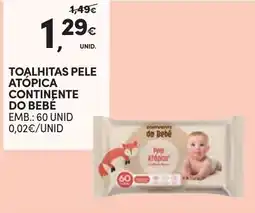 Continente toalhitas pele atópica continente do bebê promoção