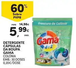 Continente Detergente cápsulas da roupa gama colônia promoção