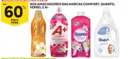 Continente nos amaciadores das marcas comfort, quanto, vernel e a+ promoção