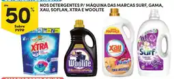Continente Nossos detergentes p/ máquina das marcas surf, gama, xau, soflan, xtra e woolite promoção