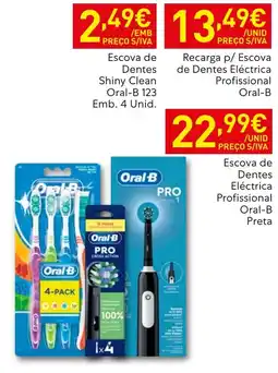 Recheio escova de dentes shiny clean oral-b 123 promoção