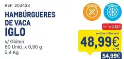 Makro hambúrgueres de vaca iglo promoção