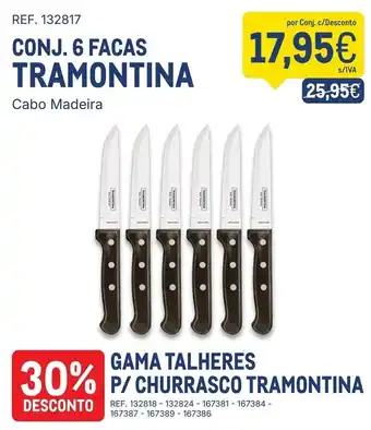 Conj. 6 facas tramontina