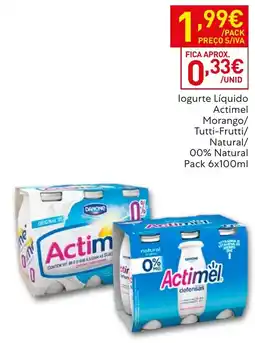 Recheio Actimel logurte líquido promoção