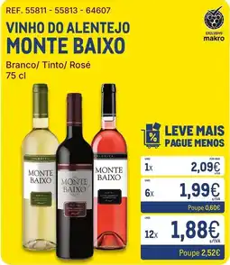 Makro vinho do alentejo monte baixo promoção
