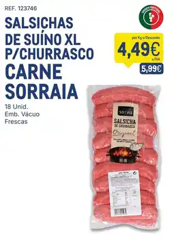 Makro Salsichas de suíno xl p/churrasco carne sorraia promoção