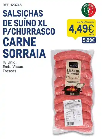 Makro Salsichas de suíno xl p/churrasco carne sorraia promoção