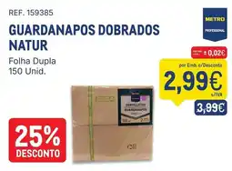 Makro guardanapos dobrados natur metro professional promoção