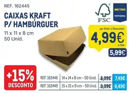 Makro Caixas kraft p/ hambúrguer promoção