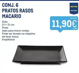Makro Conj. 6 pratos rasos macario promoção