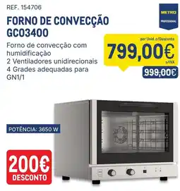 Makro Forno de convecção GC03400 promoção