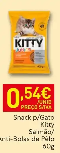 Recheio Snack p/Gato Kitty Salmão/Anti-Bolas de Pêlo promoção