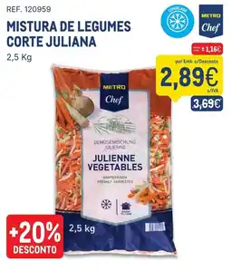 Makro Mistura de legumes corte juliana metro chef promoção