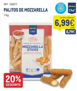 Makro Palitos de mozzarella metro chef promoção