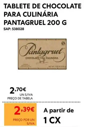 Tablete de chocolate para culinária pantagruel
