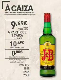 Recheio Whisky J&B Rare promoção
