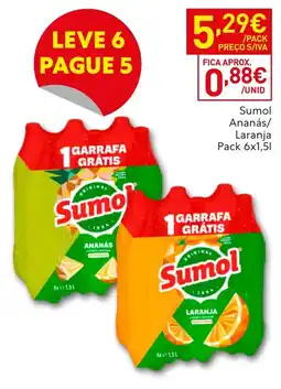 Recheio Sumol Ananás/Laranja promoção