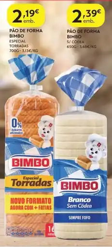 Spar Pão de forma bimbo especial torradas promoção