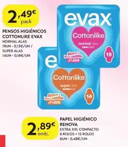 Spar Pensos higiénicos cottonlike evax promoção