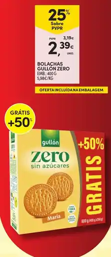 Continente Bolachas gullón zero promoção