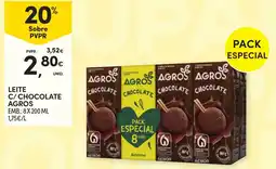 Continente Leite c/ chocolate agros promoção