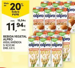 Continente Bebida vegetal alpro aveia/amêndoa s/ açúcar promoção