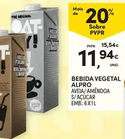 Continente Bebida vegetal alpro aveia/amêndoa s/ açúcar promoção