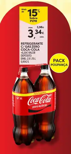 Continente Coca-Cola zero açúcar promoção