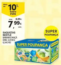 Continente saquetas nestlé banana e maçã promoção