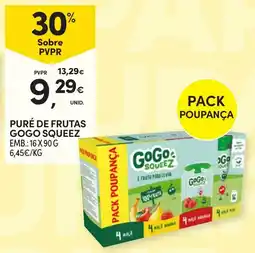 Continente Puré de frutas gogo squeez promoção