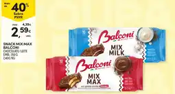 Continente Snack mix max balconi chocolate/leite promoção