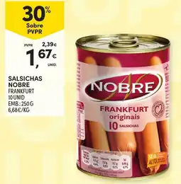 Continente salsichas nobre frankfurt promoção